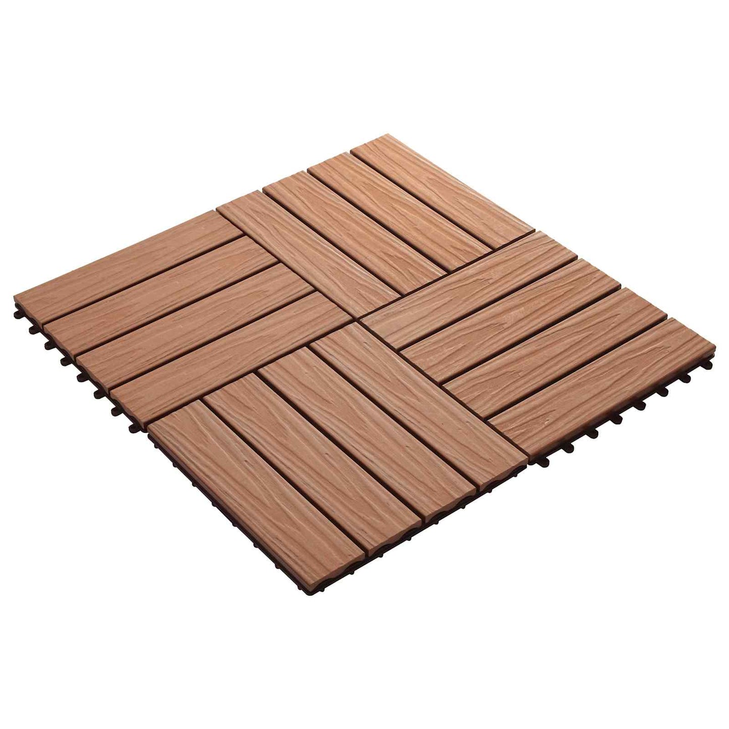Piastrella per Decking 11 pcs Marrone Chiaro 30 x 30 cm WPC | homemem39