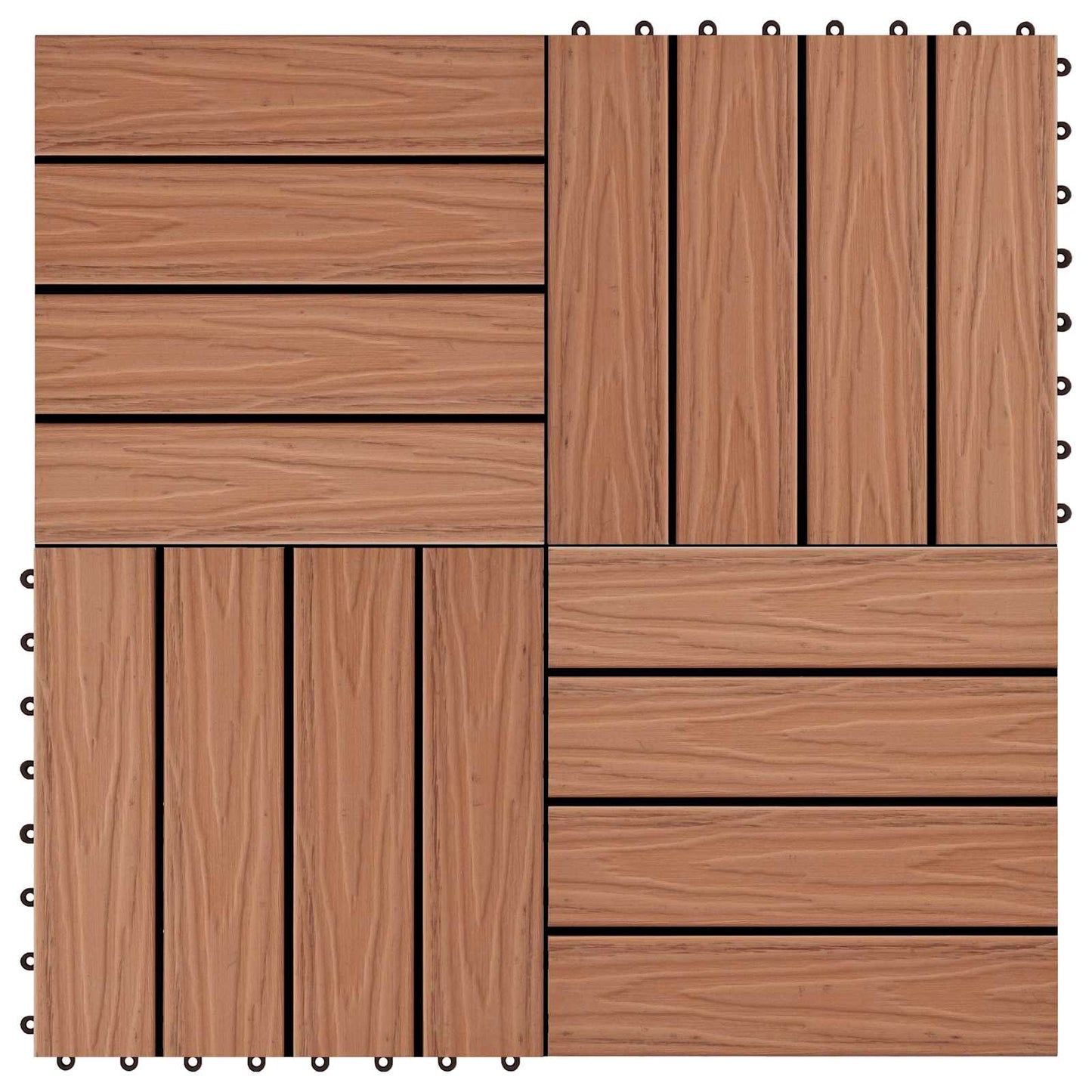 Piastrella per Decking 11 pcs Marrone Chiaro 30 x 30 cm WPC | homemem39