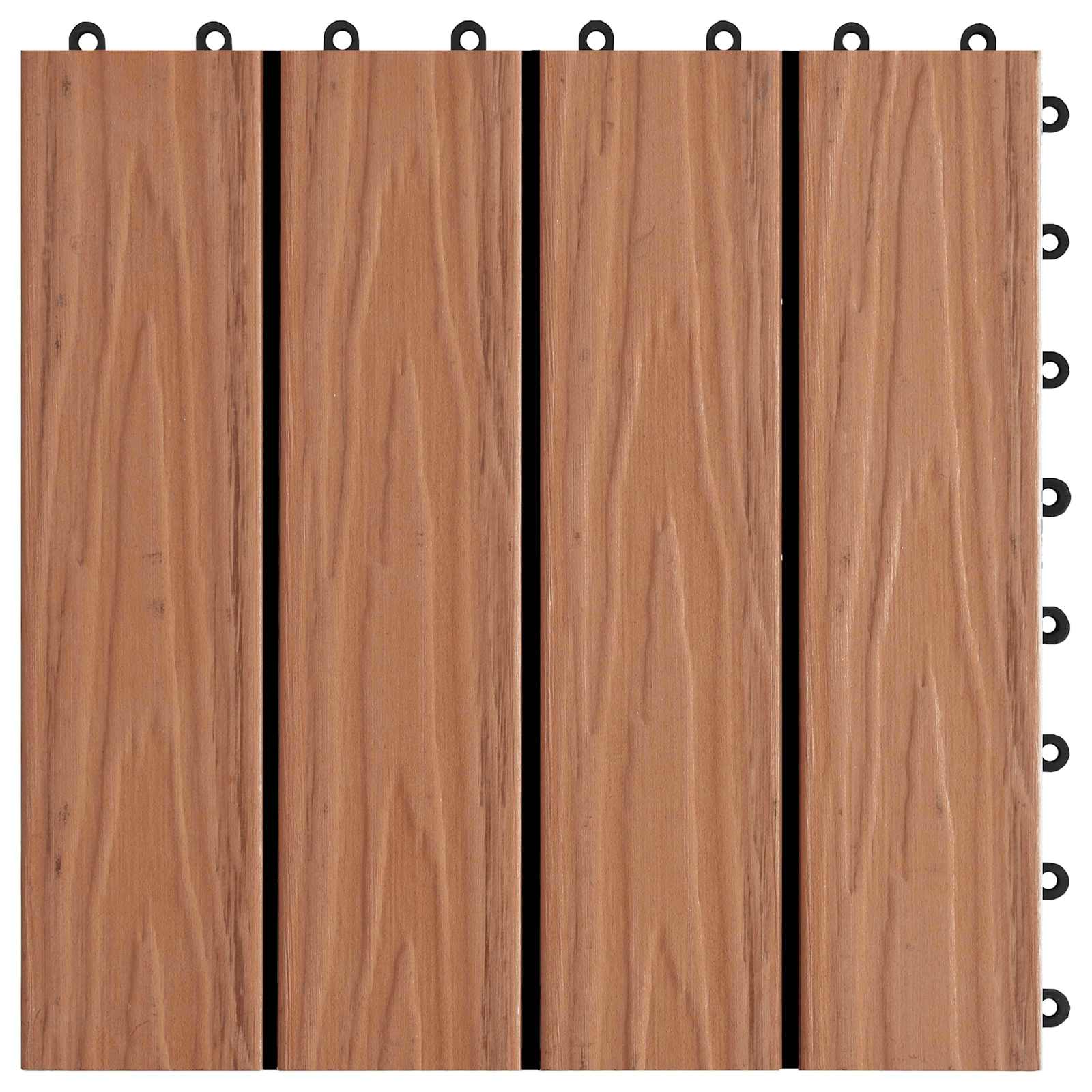 Piastrella per Decking 11 pcs Marrone Chiaro 30 x 30 cm WPC | homemem39