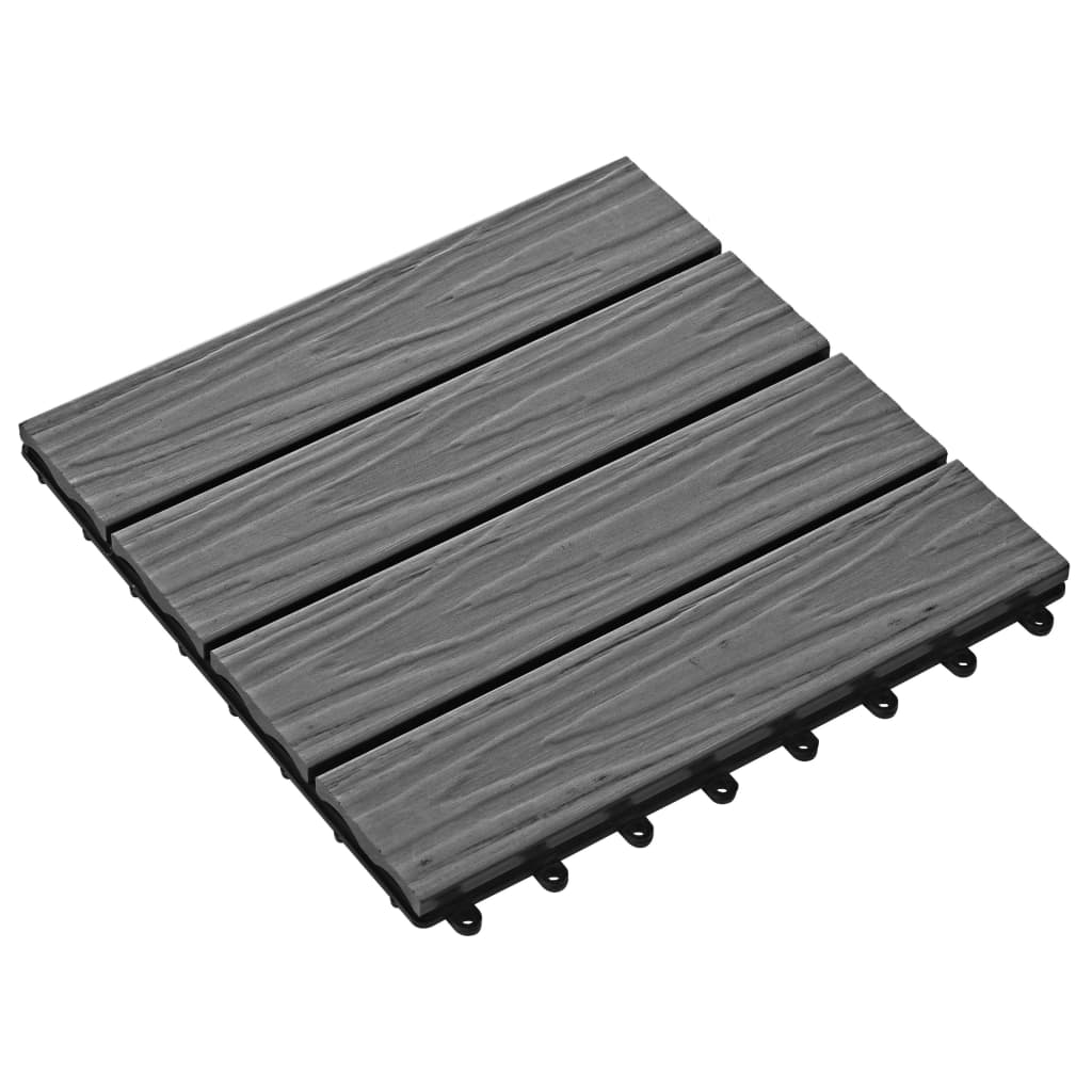 Piastrelle Decking 11 pz Goffrature WPC 30x30 cm 1 mq Grigio - homemem39