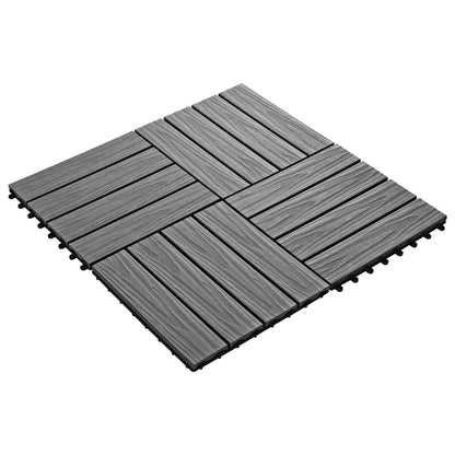 Piastrella per Decking Design 3D 11 pcs Grigio 30 x 30 cm WPC | homemem39