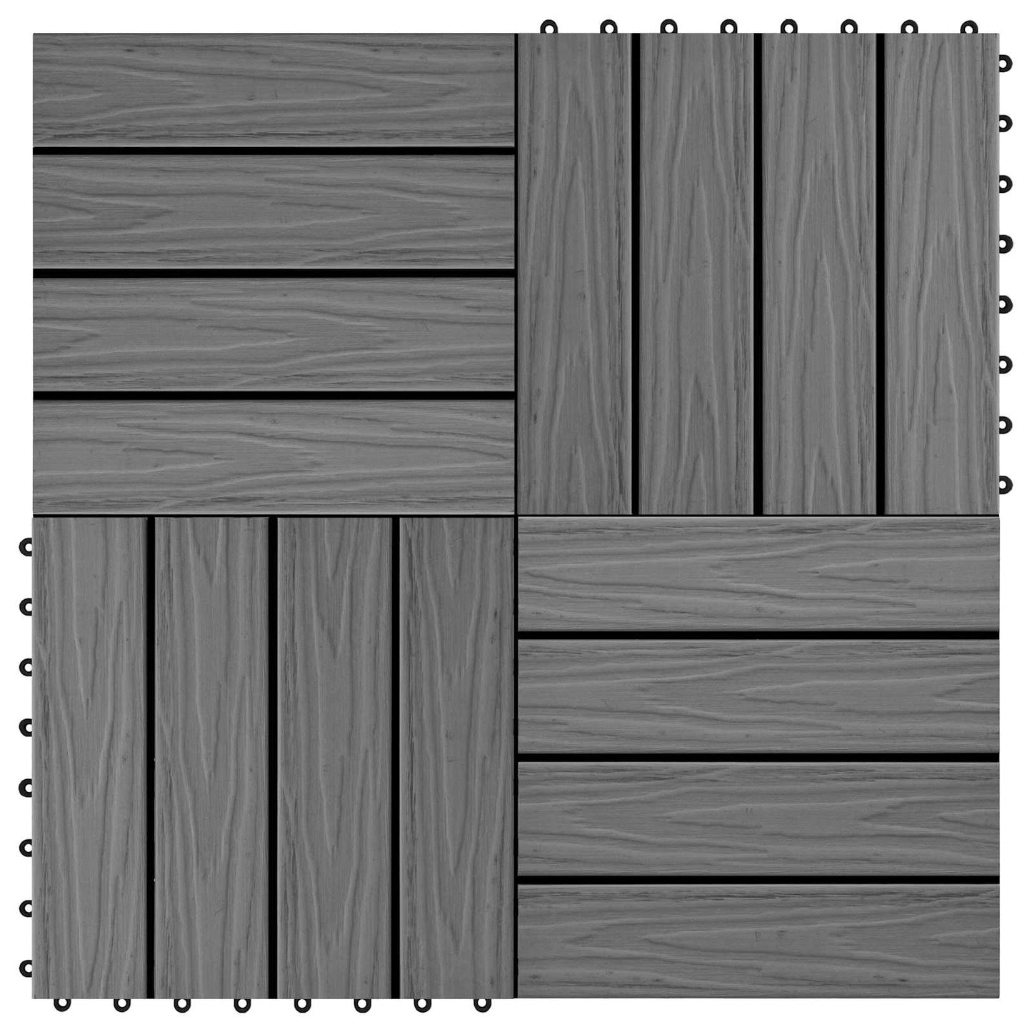 Piastrella per Decking Design 3D 11 pcs Grigio 30 x 30 cm WPC | homemem39
