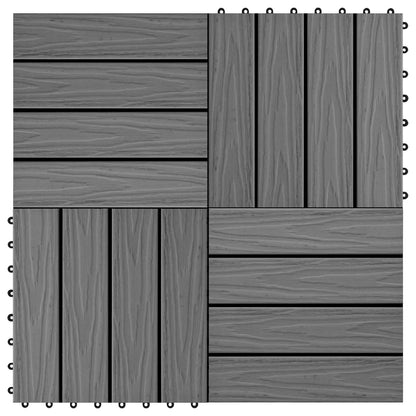 Piastrella per Decking Design 3D 11 pcs Grigio 30 x 30 cm WPC