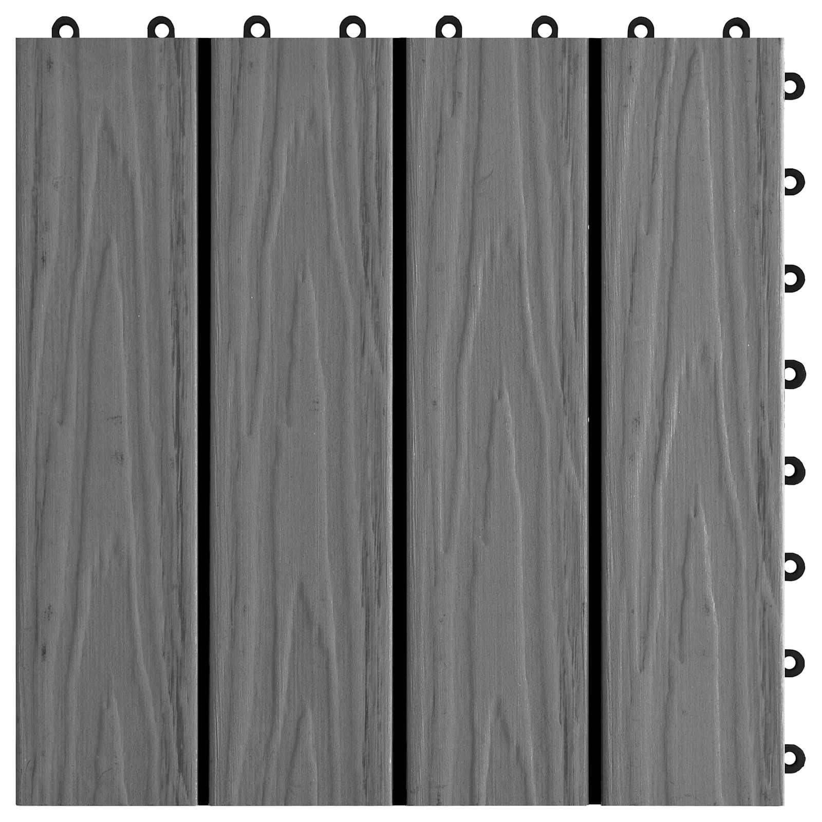 Piastrella per Decking Design 3D 11 pcs Grigio 30 x 30 cm WPC | homemem39