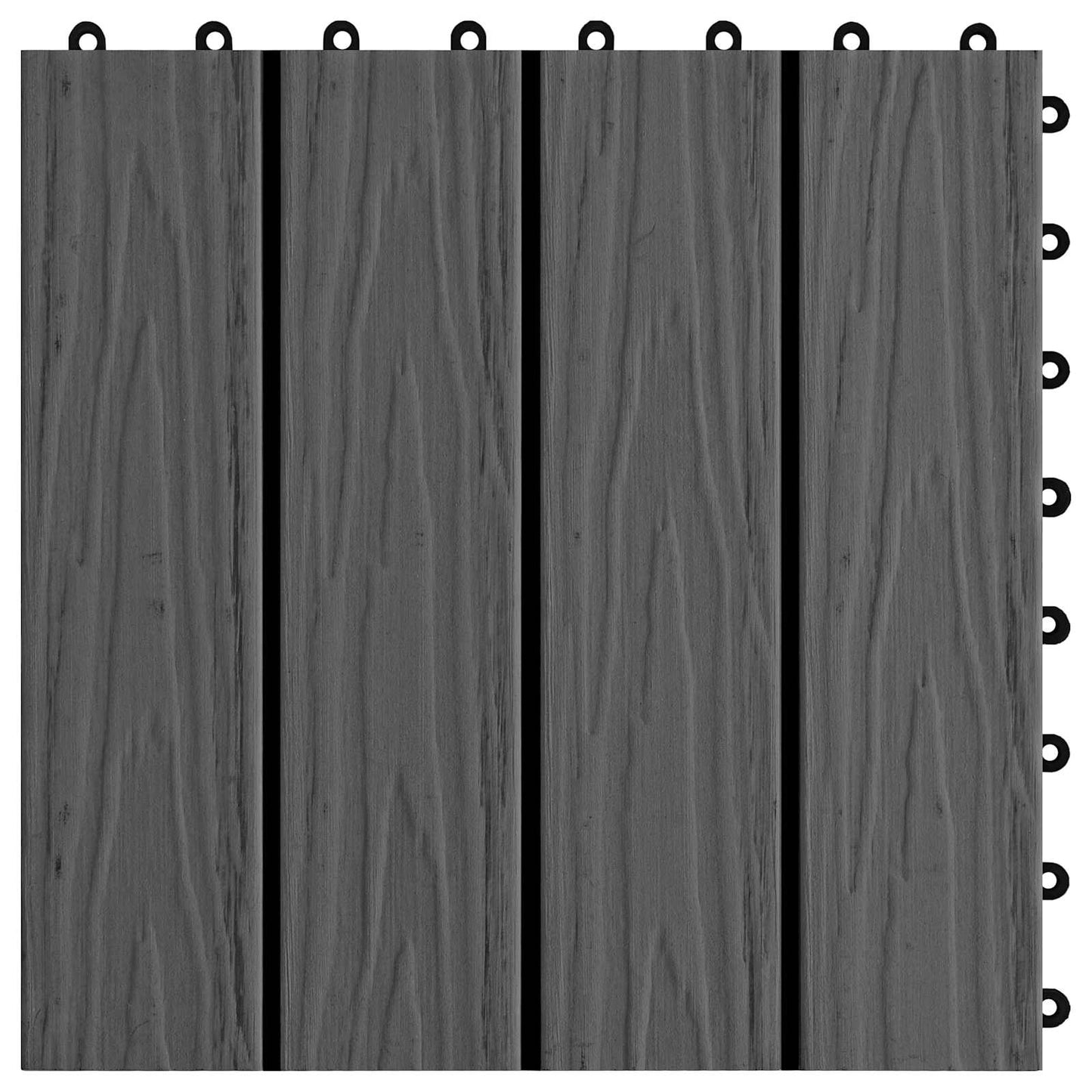 Piastrella per Decking Design 3D 11 pcs Nero 30 x 30 cm WPC