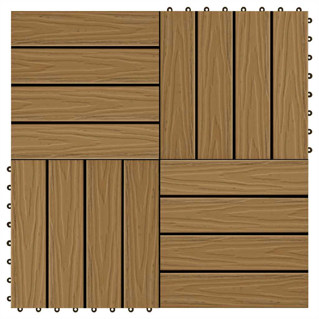 Piastrelle Decking 11pz Goffrature WPC 30x30 cm 1 mq Color Teak