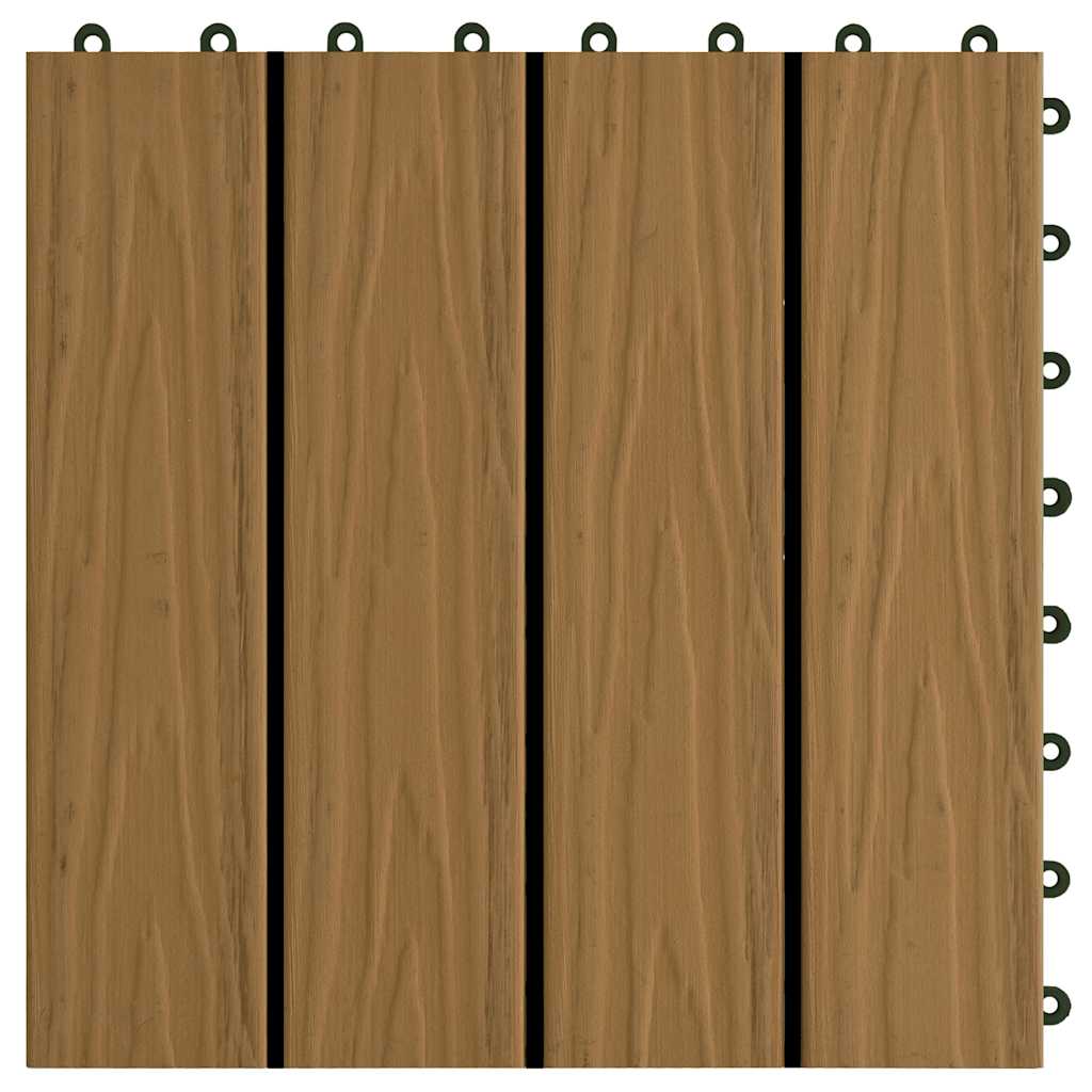 Piastrelle Decking 11pz Goffrature WPC 30x30 cm 1 mq Color Teak