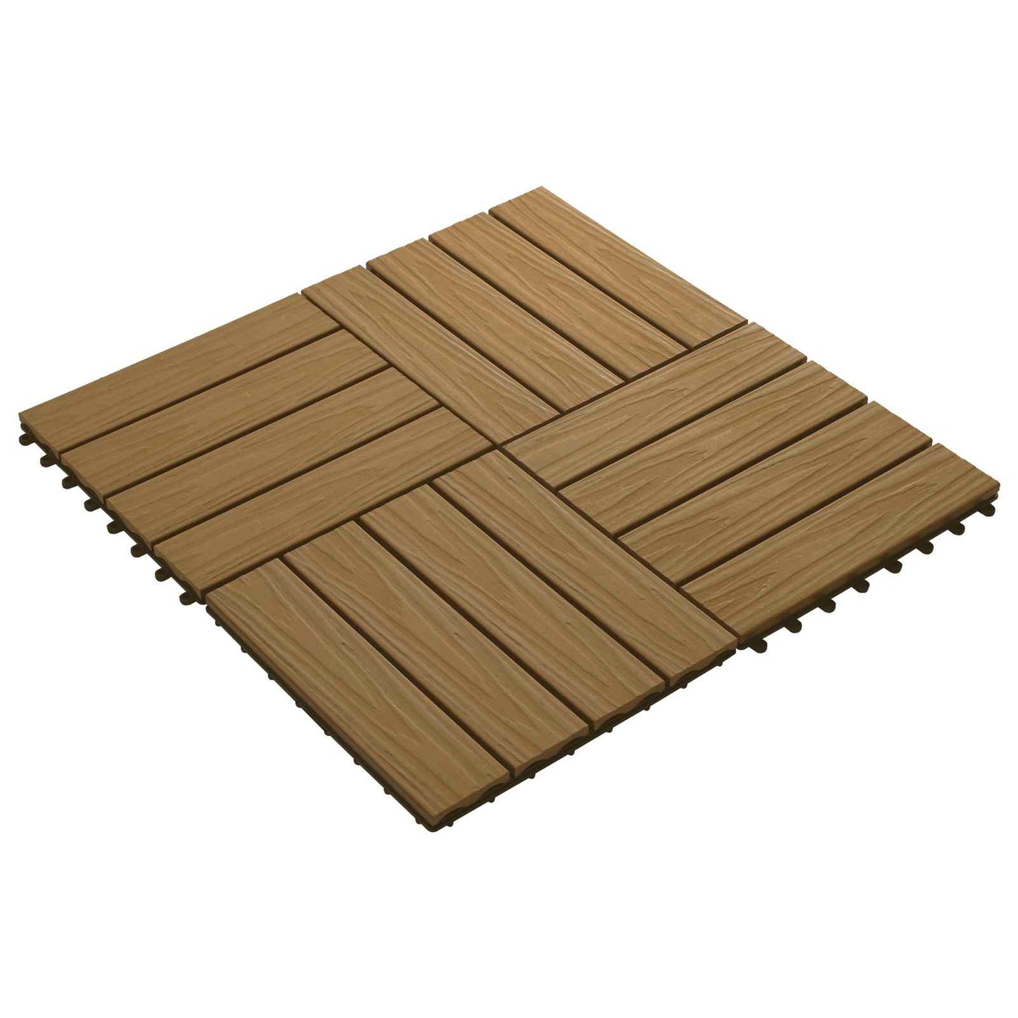 Piastrella per Decking 11 pcs Teak riciclato 30 x 30 cm WPC