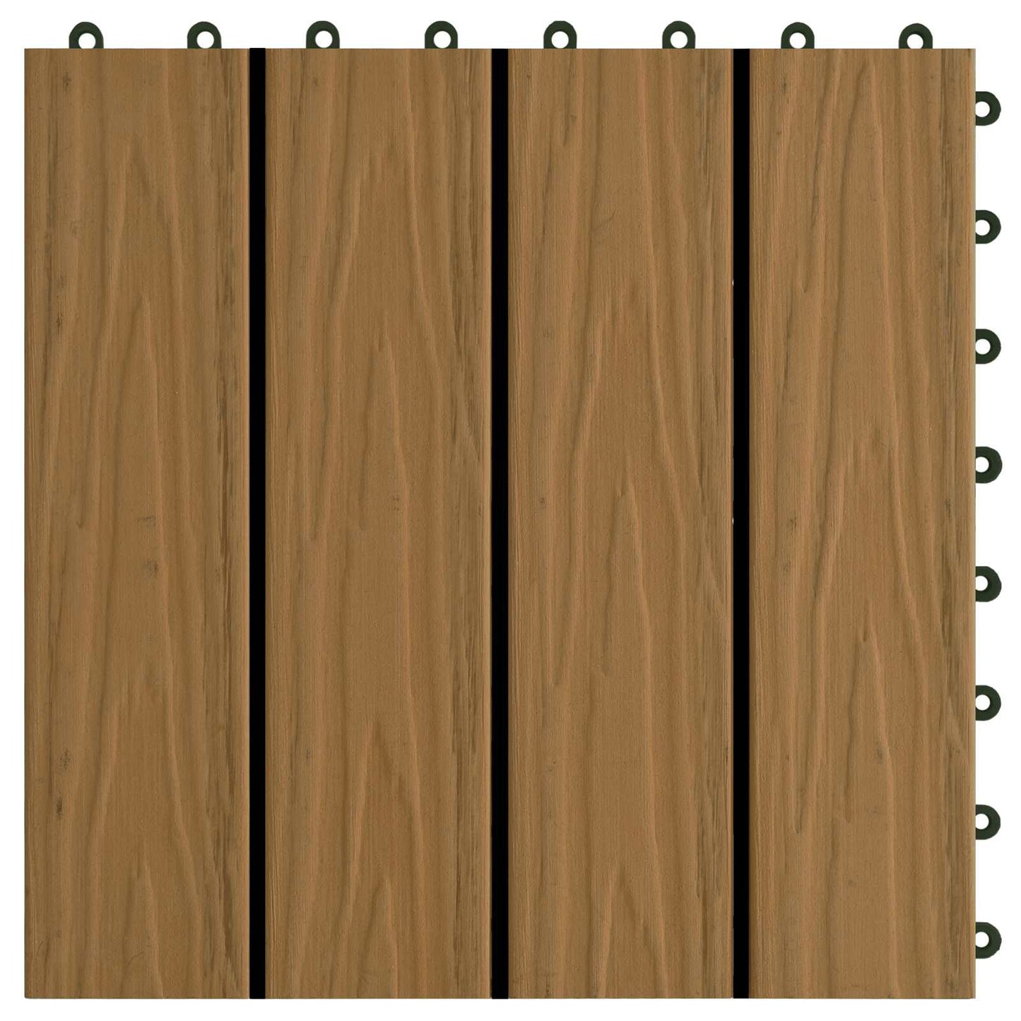 Piastrella per Decking 11 pcs Teak riciclato 30 x 30 cm WPC