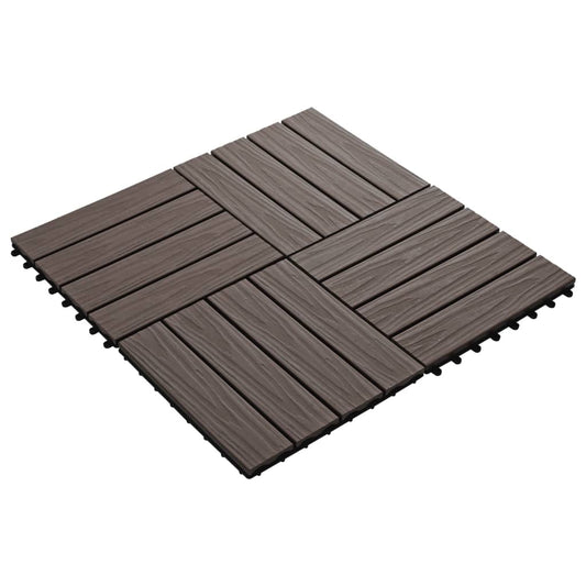 Piastrelle 11 pz Goffrature WPC 30x30 cm 1 mq Marrone Scuro - homemem39