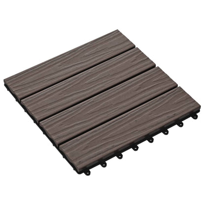 Piastrelle 11 pz Goffrature WPC 30x30 cm 1 mq Marrone Scuro - homemem39
