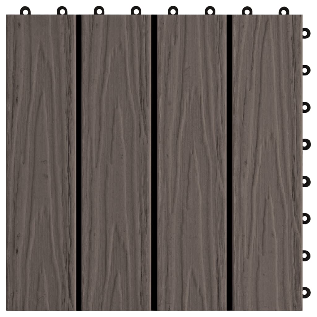 Piastrelle 11 pz Goffrature WPC 30x30 cm 1 mq Marrone Scuro - homemem39