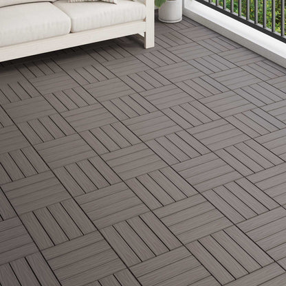 Piastrella per Decking 11 pcs Marrone Scuro 30 x 30 cm WPC