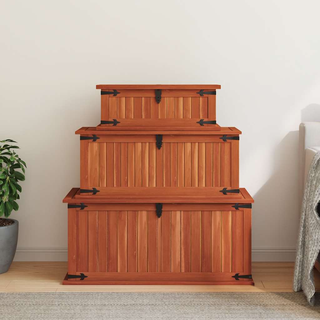 Cassapanche 3 pz in Legno Massello di Acacia | homemem39