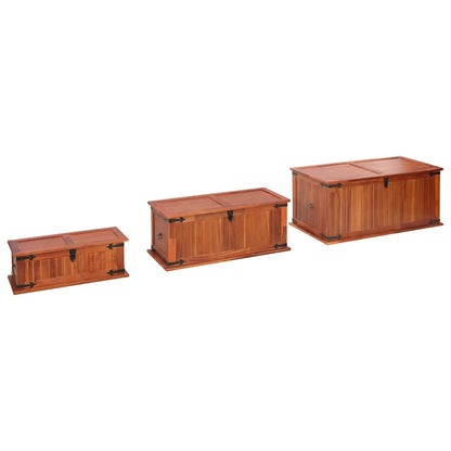 Cassapanche 3 pz in Legno Massello di Acacia | homemem39