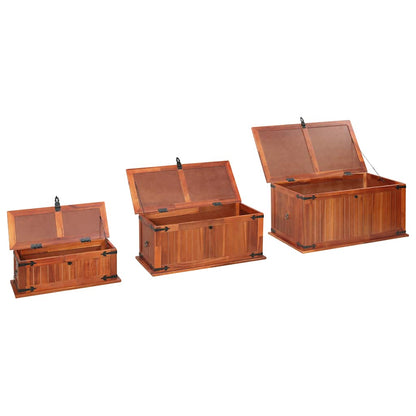 Cassapanche 3 pz in Legno Massello di Acacia | homemem39
