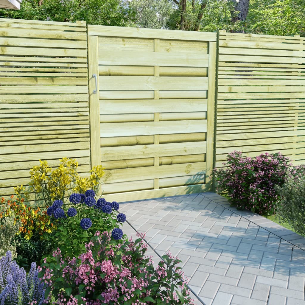 Cancello da Giardino Legno di Pino Impregnato 100x125 cm Verde