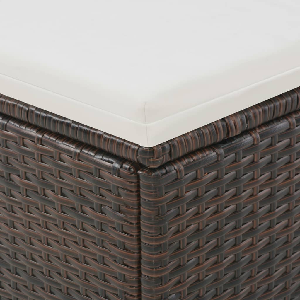 Lettino Prendisole 2 Posti con Tettuccio in Polyrattan Marrone | homemem39