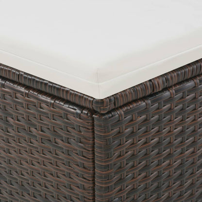 Lettino Prendisole 2 Posti con Tettuccio in Polyrattan Marrone | homemem39