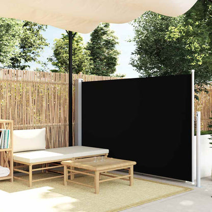 Tenda da Sole Laterale Retrattile 140 x 300 cm Nera - homemem39
