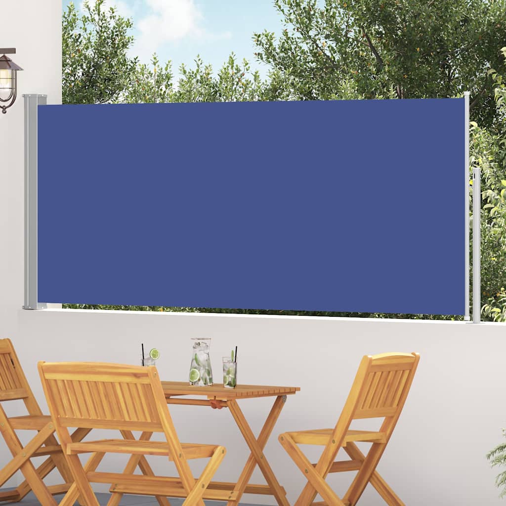Tenda da Sole Laterale Retrattile 120 x 300 cm Blu