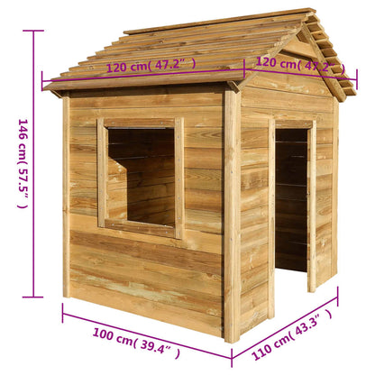 Casetta da Giardino per Bambini 120x120x146 cm in Legno di Pino