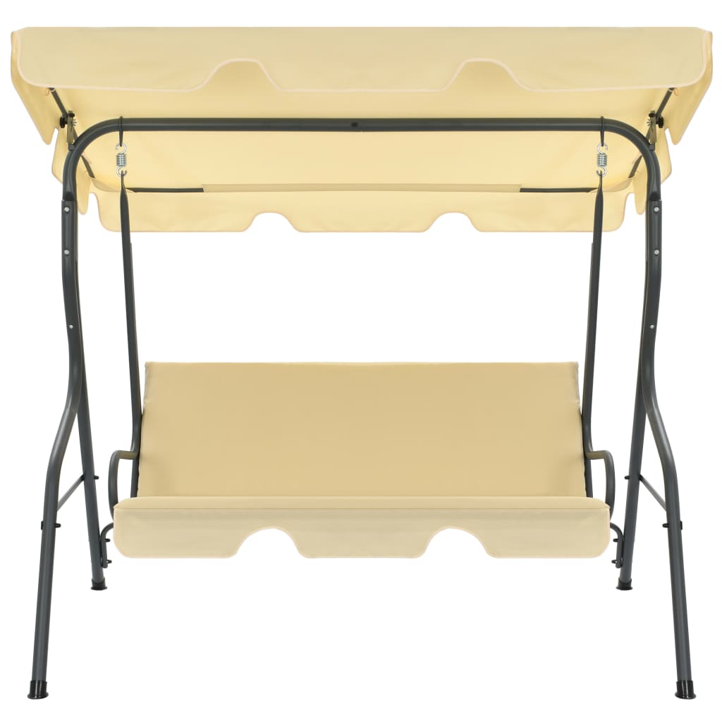 Panchina a Dondolo da Giardino Bianco Crema 170x110x153 cm | homemem39