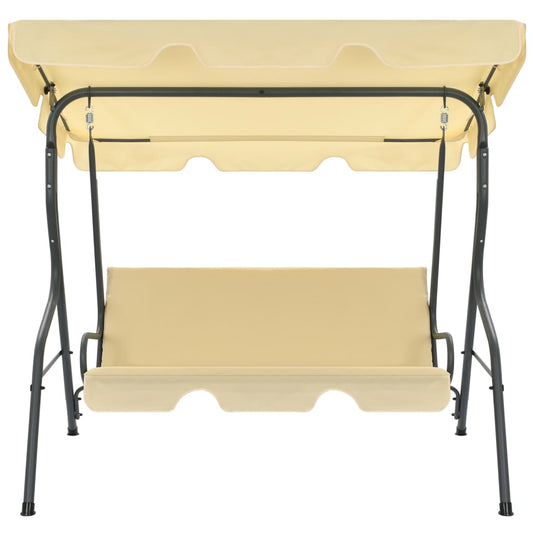 Panchina a Dondolo da Giardino Bianco Crema 170x110x153 cm - homemem39