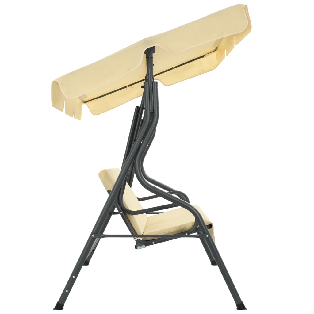 Panchina a Dondolo da Giardino Bianco Crema 170x110x153 cm | homemem39
