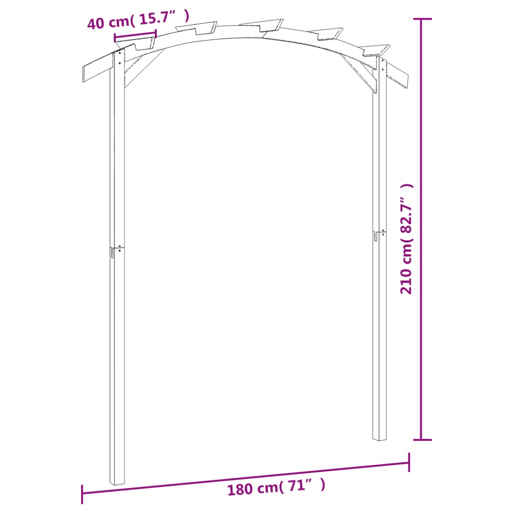 Pergola da Giardino Legno di Pino Impregnato 180x210x40 cm | homemem39
