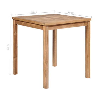 Tavolo da Giardino 80x80x77 cm in Legno Massello di Teak