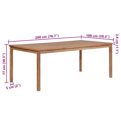 Tavolo da Giardino 200x100x77 cm in Legno Massello di Teak | homemem39
