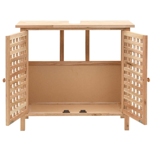 Mobile Sottolavabo in Legno Massello di Noce 66x29x61 cm | homemem39