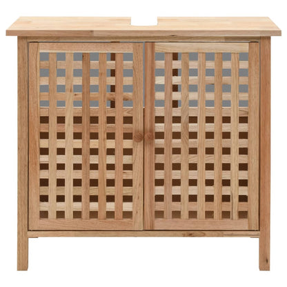 Mobile Sottolavabo in Legno Massello di Noce 66x29x61 cm - homemem39