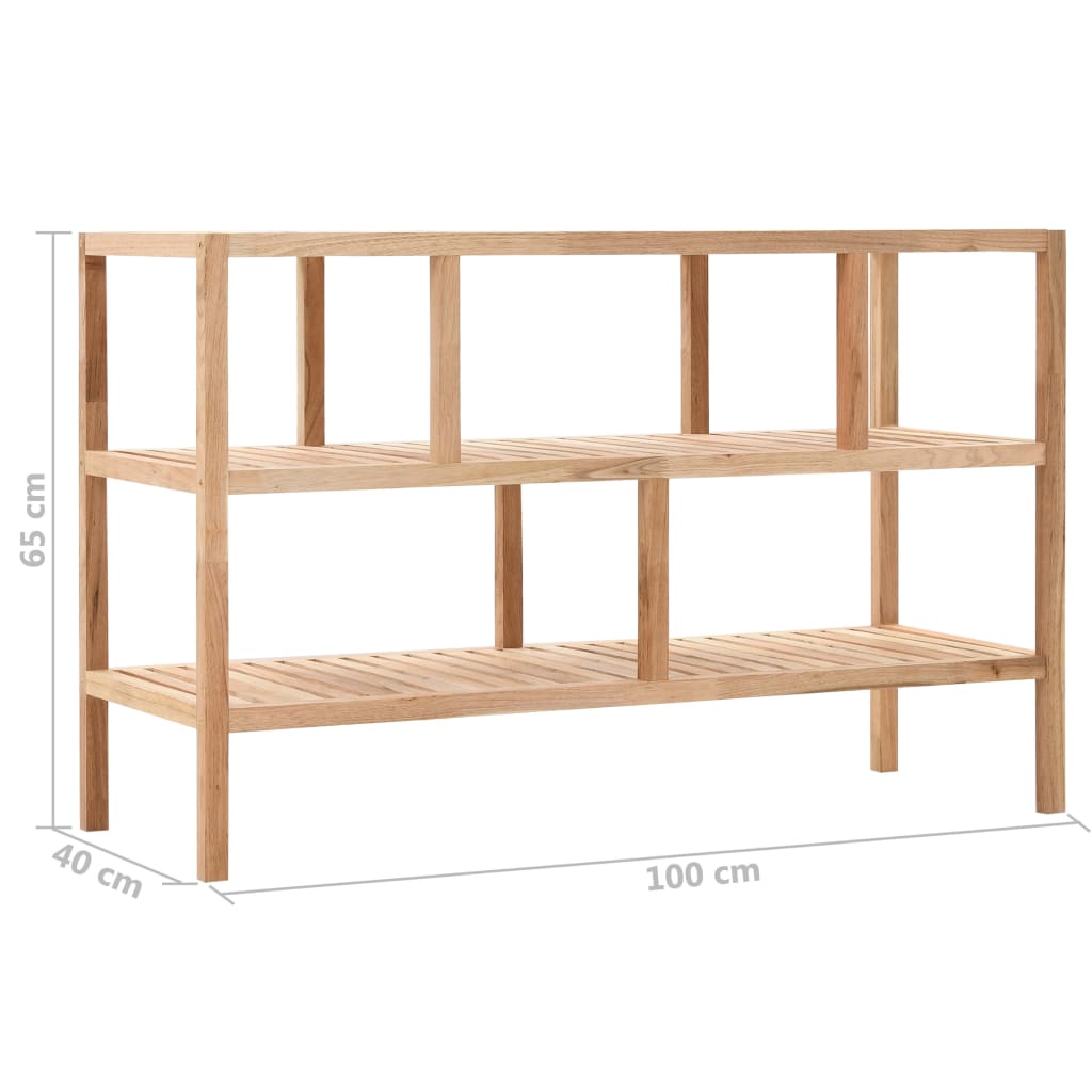 Scaffale da Bagno in Legno Massello di Noce 100x40x65 cm - homemem39