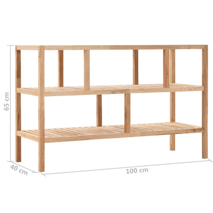 Scaffale da Bagno in Legno Massello di Noce 100x40x65 cm