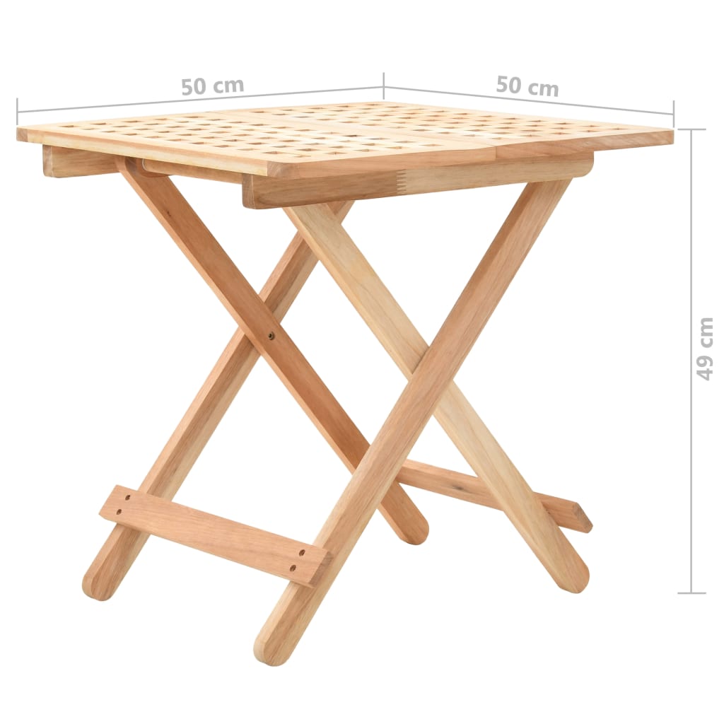 Tavolo Pieghevole in Legno di Noce 50x50x49 cm | homemem39