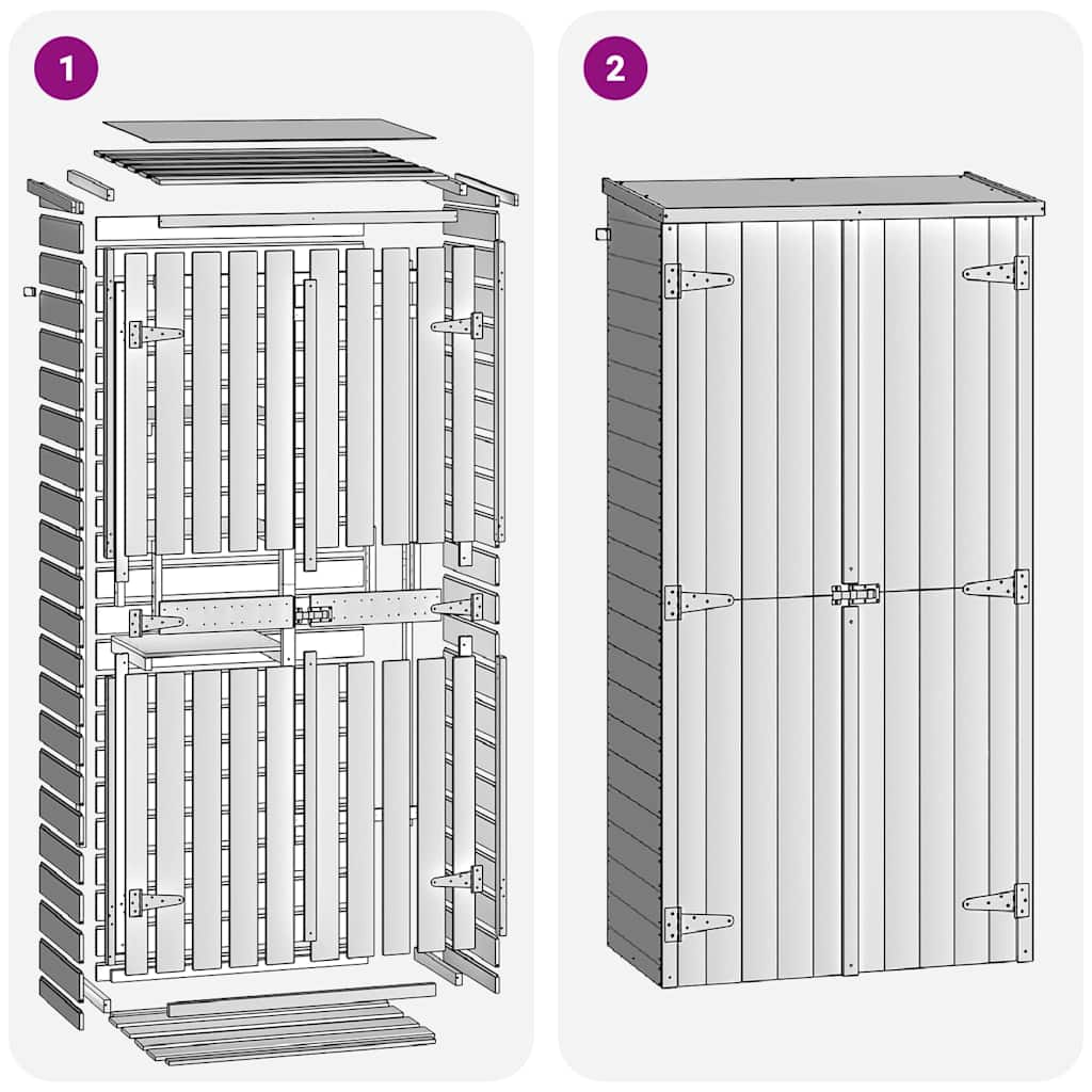 Capanno per Attrezzi in Legno di Pino 85x48x177 cm - homemem39