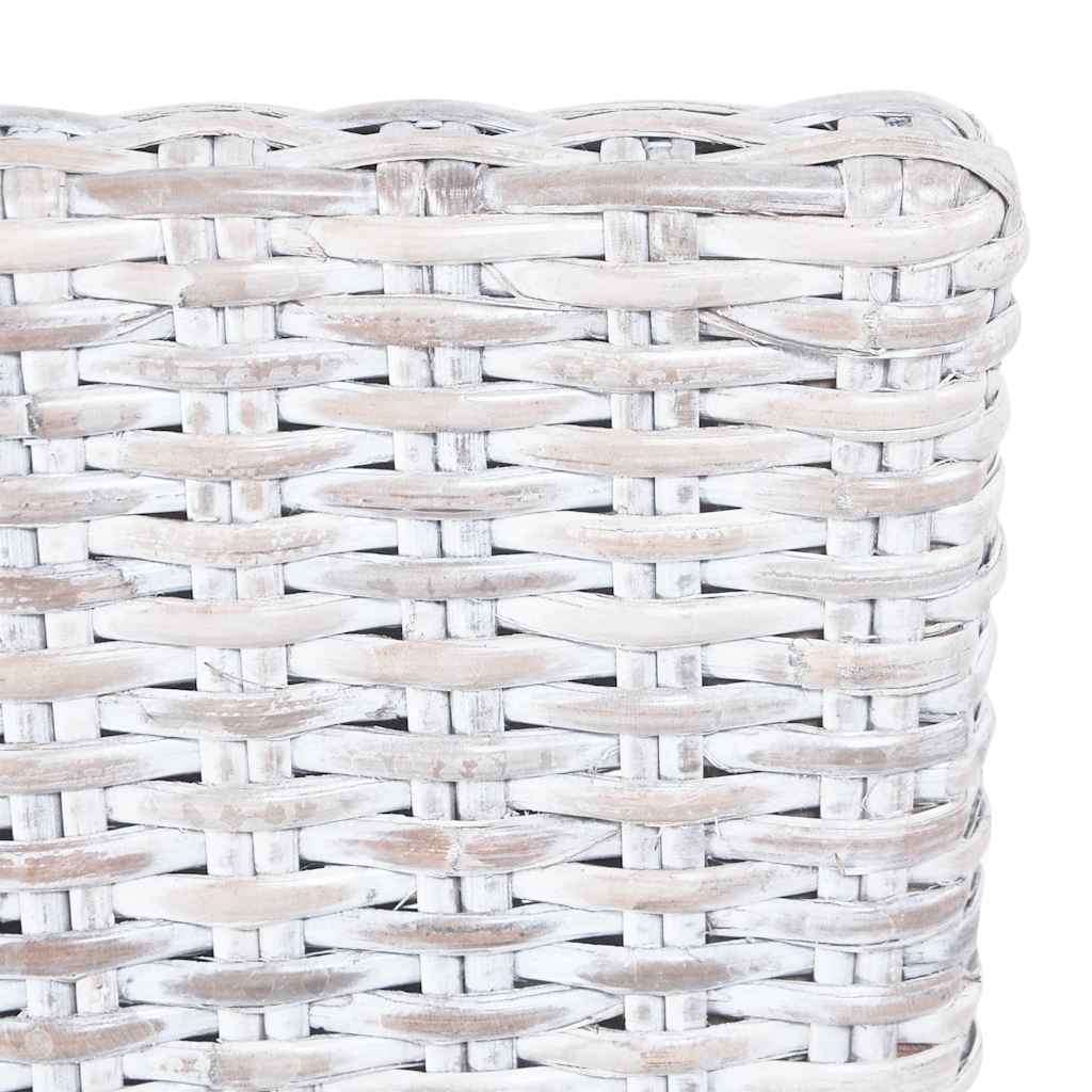 Sedie da Pranzo 4 pz Bianco in Rattan Kubu e Mango | homemem39