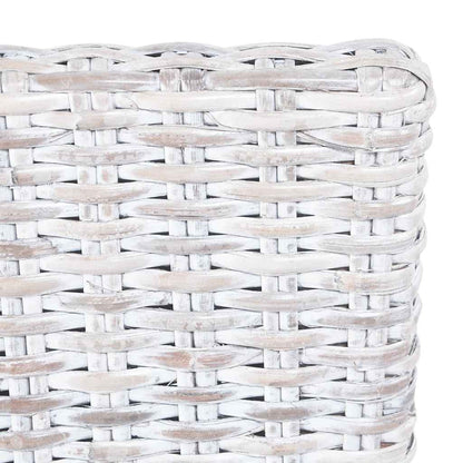 Sedie da Pranzo 4 pz Bianco in Rattan Kubu e Mango | homemem39