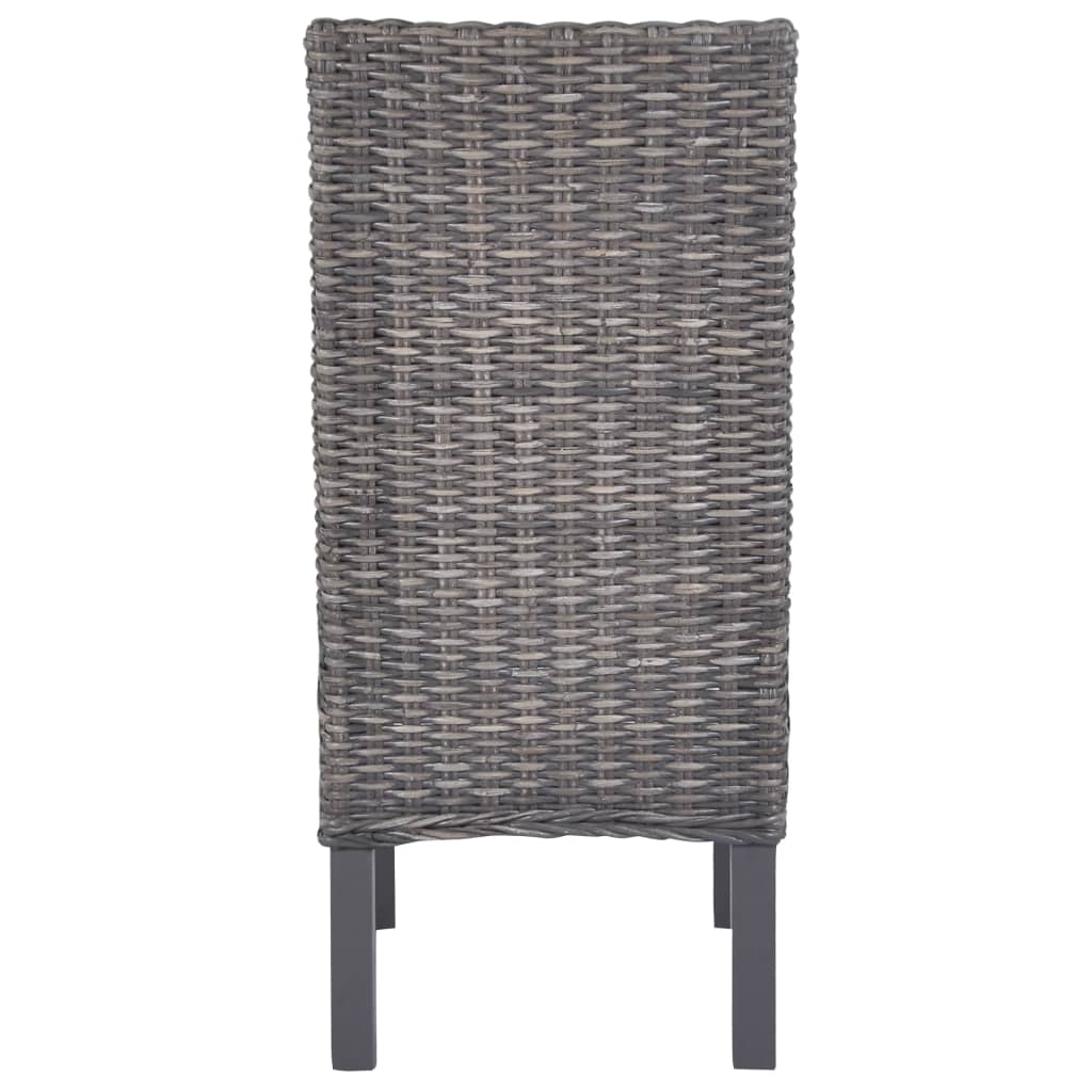 Sedie da Pranzo 4 pz Marroni in Rattan Kubu e Legno di Mango | homemem39