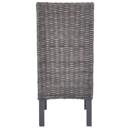 Sedie da Pranzo 4 pz Marroni in Rattan Kubu e Legno di Mango | homemem39