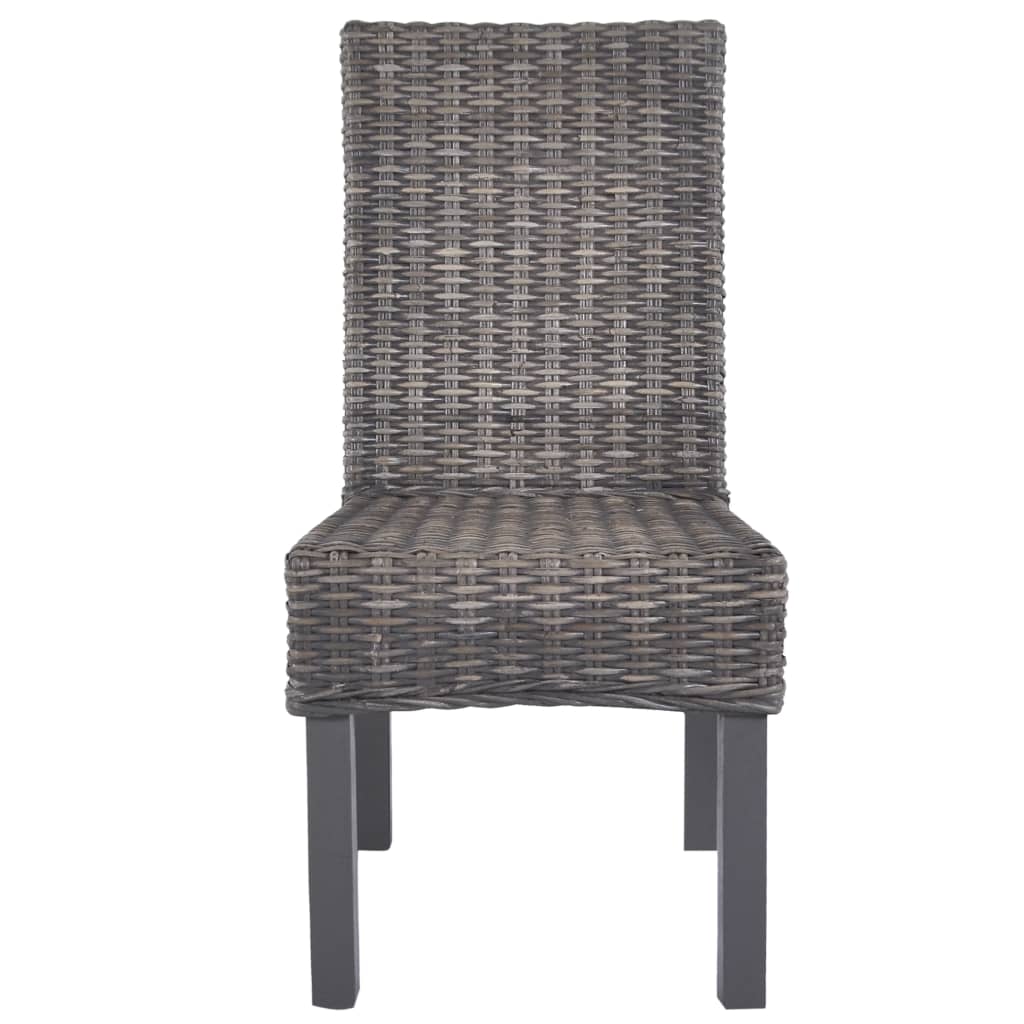 Sedie da Pranzo 6 pz Marroni in Rattan Kubu e Legno di Mango | homemem39