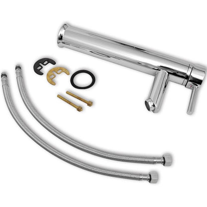 Lavello Bagno con Miscelatore in Ceramica Rotondo Bianco - homemem39