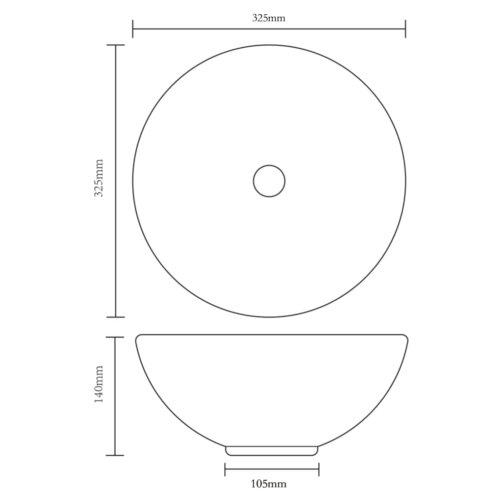 Lavello Bagno con Miscelatore in Ceramica Rotondo Bianco