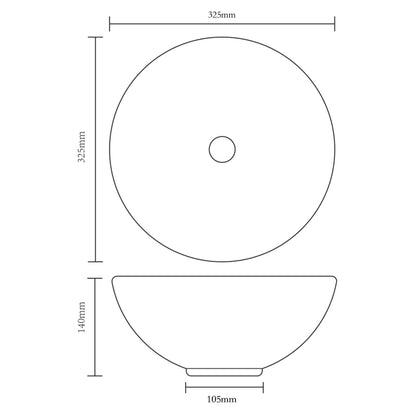 Lavello Bagno con Miscelatore in Ceramica Rotondo Bianco