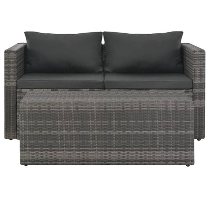 Set Divani da Giardino 6 pz con Cuscini in Polyrattan Grigio | homemem39