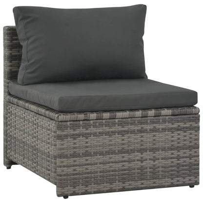 Set Divani da Giardino 6 pz con Cuscini in Polyrattan Grigio | homemem39