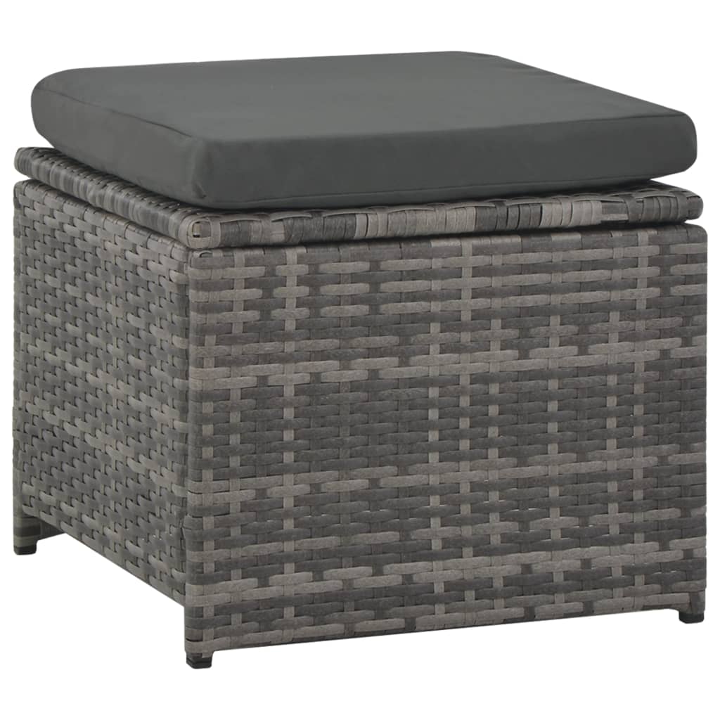 Set Divani da Giardino 6 pz con Cuscini in Polyrattan Grigio | homemem39