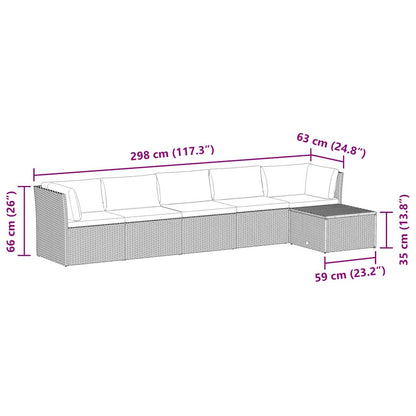 Set Divani da Giardino 4 pz con Cuscini in Polyrattan Grigio | homemem39
